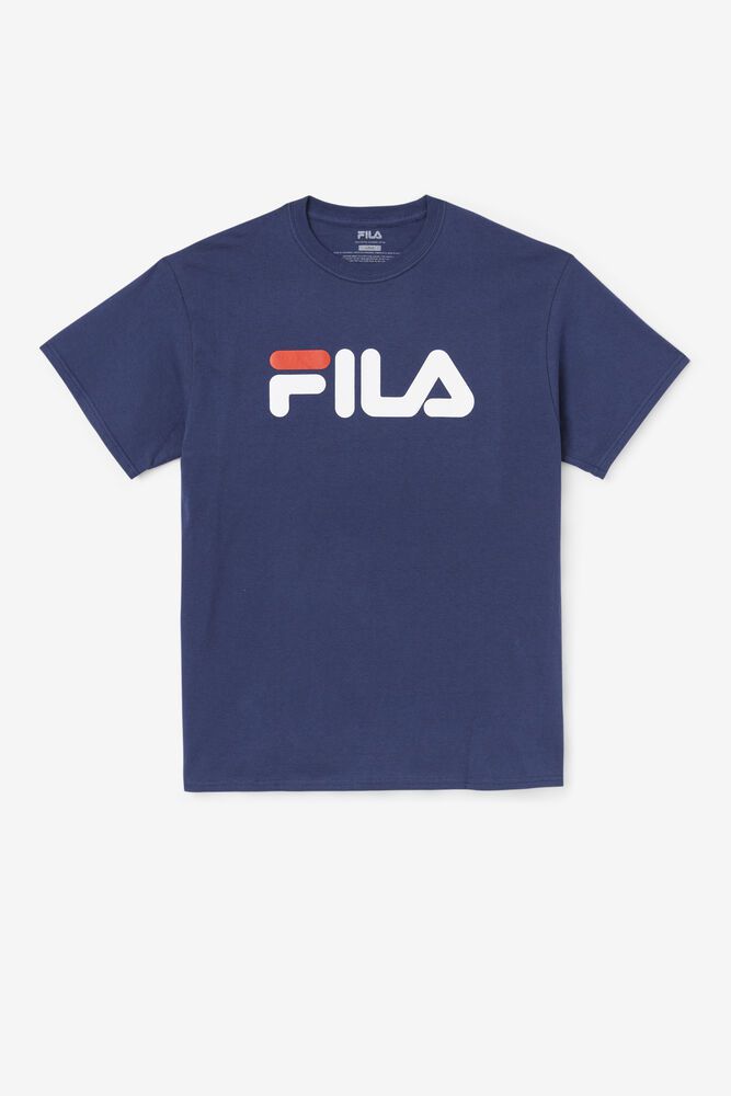 Fila T シャツ メンズ ネイビー Logo 6430-YKFOJ
